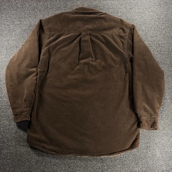 Levi Strauss Mens M Dark Brown Corduroy Plaid Fleece Lined Shacket Shirt Jacket - Picture 4 of 8